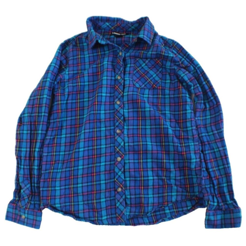Land's End Flannel Button Down Shirt Men's Size Medium